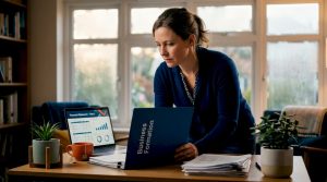 Business owner reviews business formation papers